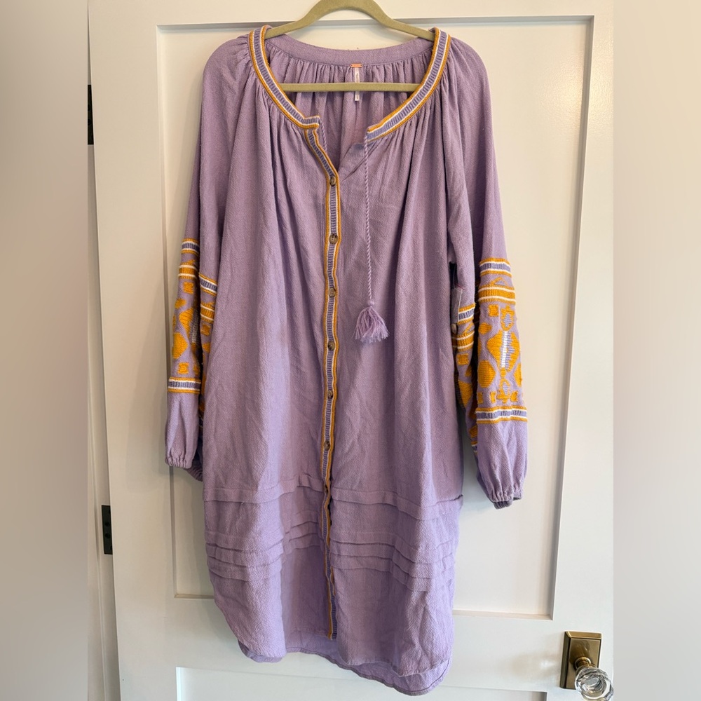 Free People Lavender Textured Top EUC Size Large